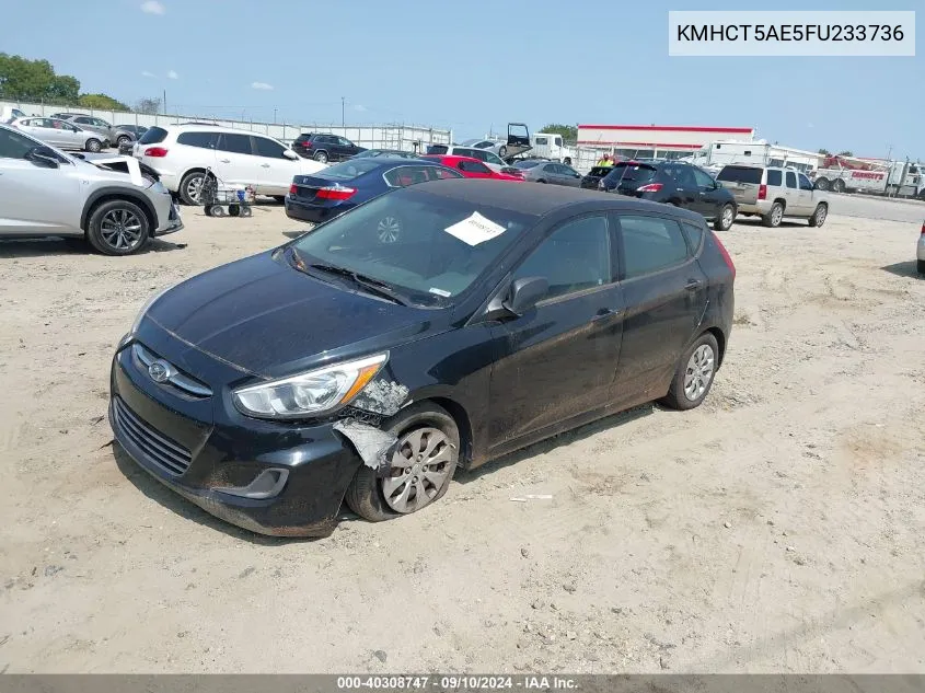 2015 Hyundai Accent Gs VIN: KMHCT5AE5FU233736 Lot: 40308747