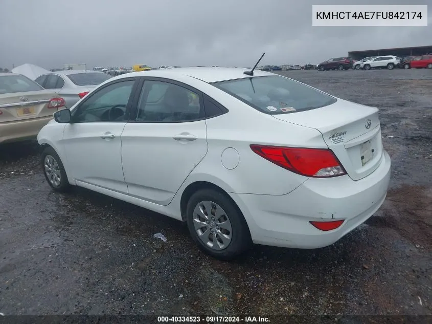 2015 Hyundai Accent Gls VIN: KMHCT4AE7FU842174 Lot: 40334523