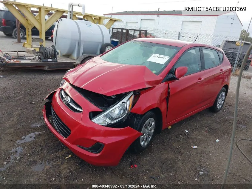 2015 Hyundai Accent Gs VIN: KMHCT5AE8FU203369 Lot: 40340992