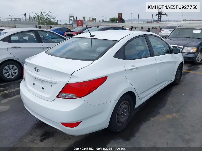 2015 Hyundai Accent Gls VIN: KMHCT4AE5FU927756 Lot: 40348553