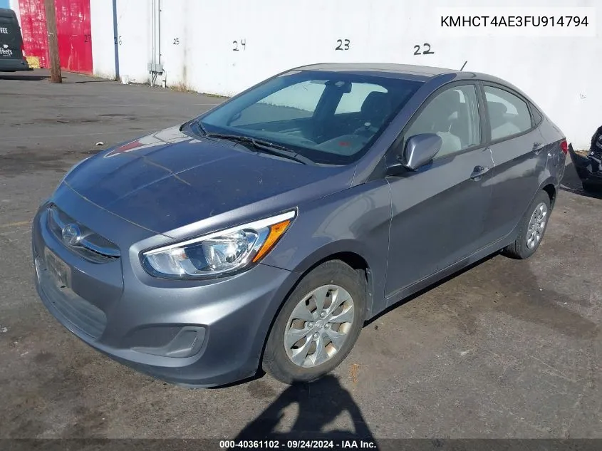 2015 Hyundai Accent Gls VIN: KMHCT4AE3FU914794 Lot: 40361102