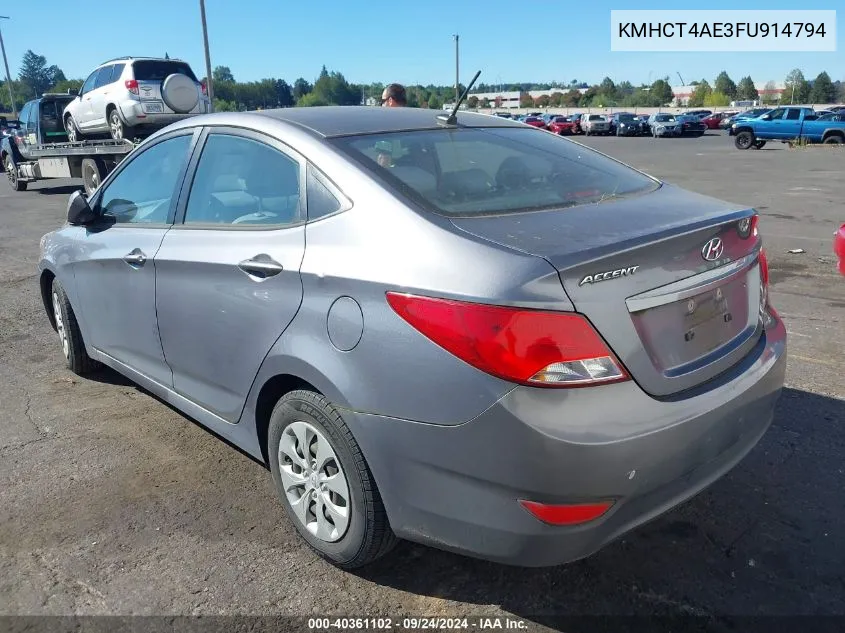 2015 Hyundai Accent Gls VIN: KMHCT4AE3FU914794 Lot: 40361102