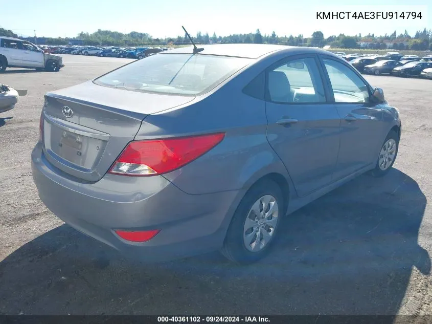 2015 Hyundai Accent Gls VIN: KMHCT4AE3FU914794 Lot: 40361102