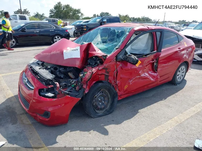 2015 Hyundai Accent Gls VIN: KMHCT4AE2FU794440 Lot: 40364669