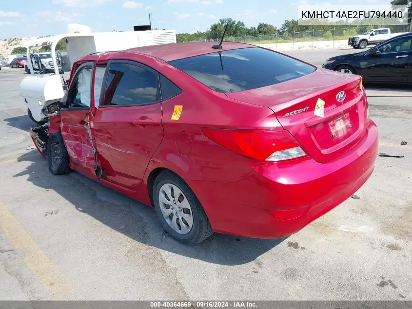 2015 Hyundai Accent Gls VIN: KMHCT4AE2FU794440 Lot: 40364669