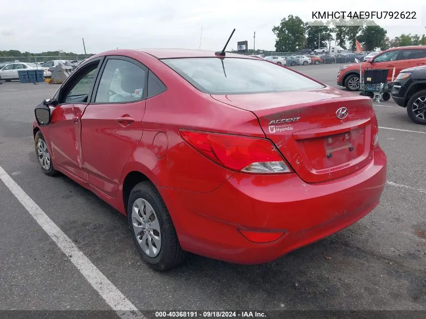 2015 Hyundai Accent Gls VIN: KMHCT4AE9FU792622 Lot: 40368191