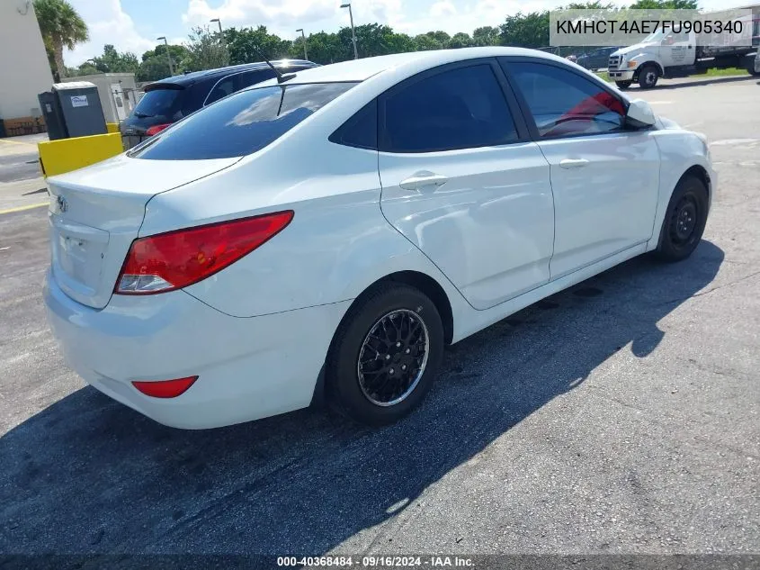 2015 Hyundai Accent Gls VIN: KMHCT4AE7FU905340 Lot: 40368484