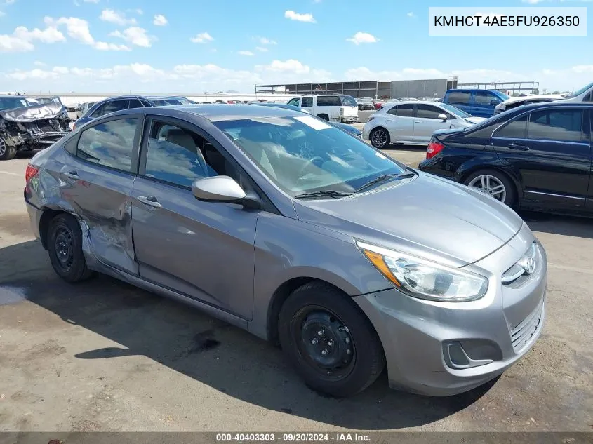 2015 Hyundai Accent Gls VIN: KMHCT4AE5FU926350 Lot: 40403303