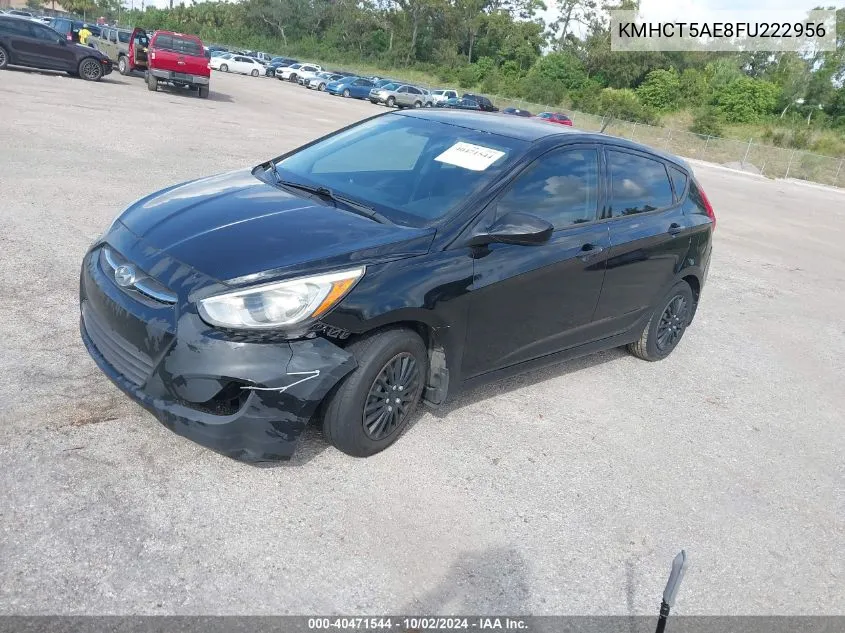 2015 Hyundai Accent Gs VIN: KMHCT5AE8FU222956 Lot: 40471544