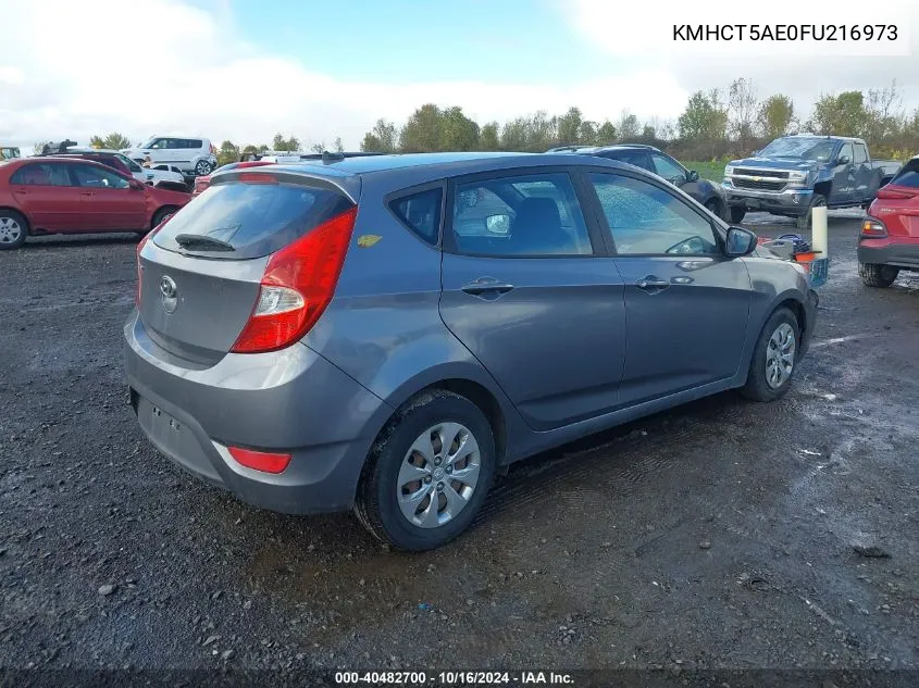 2015 Hyundai Accent Gs VIN: KMHCT5AE0FU216973 Lot: 40482700