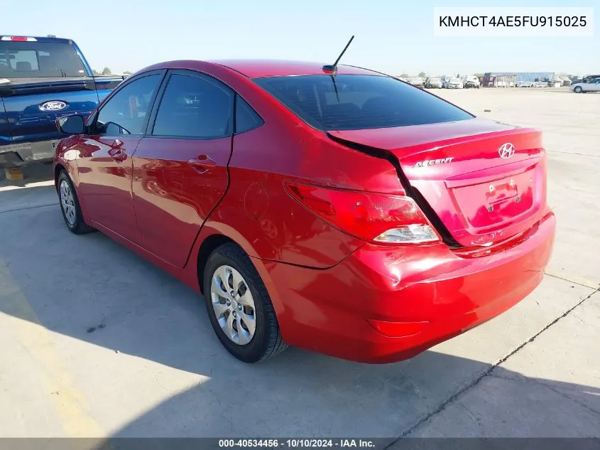 2015 Hyundai Accent Gls VIN: KMHCT4AE5FU915025 Lot: 40534456