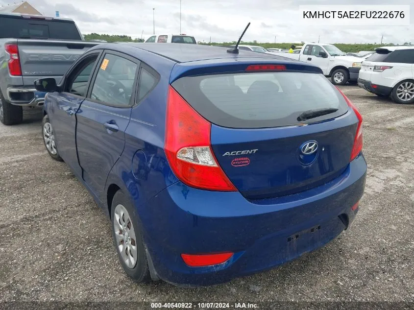 2015 Hyundai Accent Gs VIN: KMHCT5AE2FU222676 Lot: 40540922