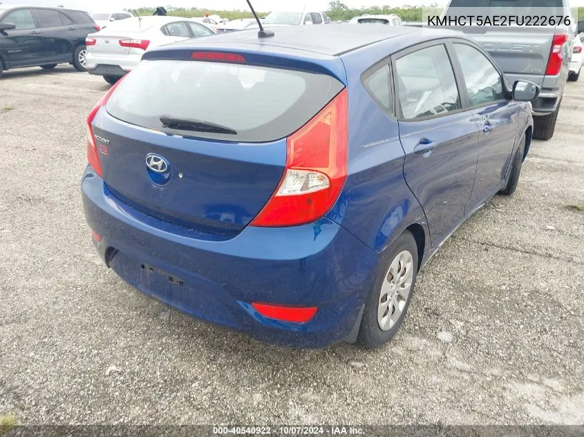 2015 Hyundai Accent Gs VIN: KMHCT5AE2FU222676 Lot: 40540922