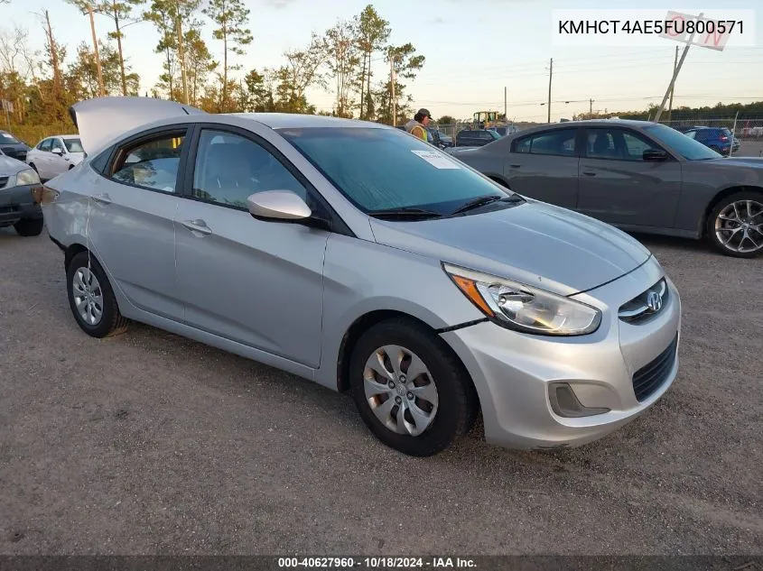 2015 Hyundai Accent Gls VIN: KMHCT4AE5FU800571 Lot: 40627960