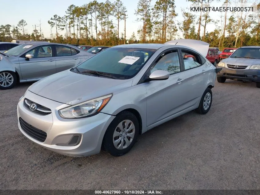 2015 Hyundai Accent Gls VIN: KMHCT4AE5FU800571 Lot: 40627960