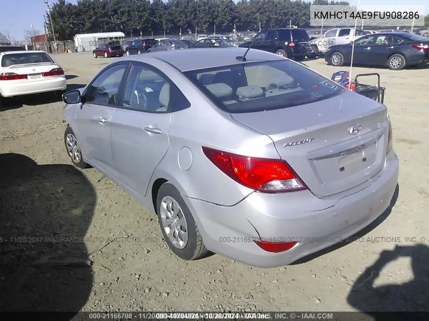 2015 Hyundai Accent Gls VIN: KMHCT4AE9FU908286 Lot: 40704826