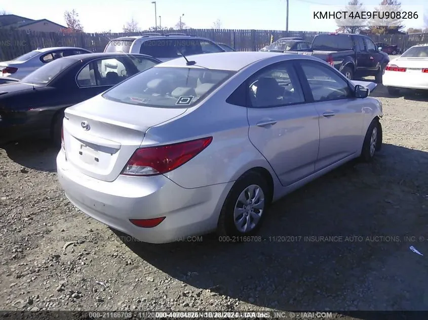 2015 Hyundai Accent Gls VIN: KMHCT4AE9FU908286 Lot: 40704826