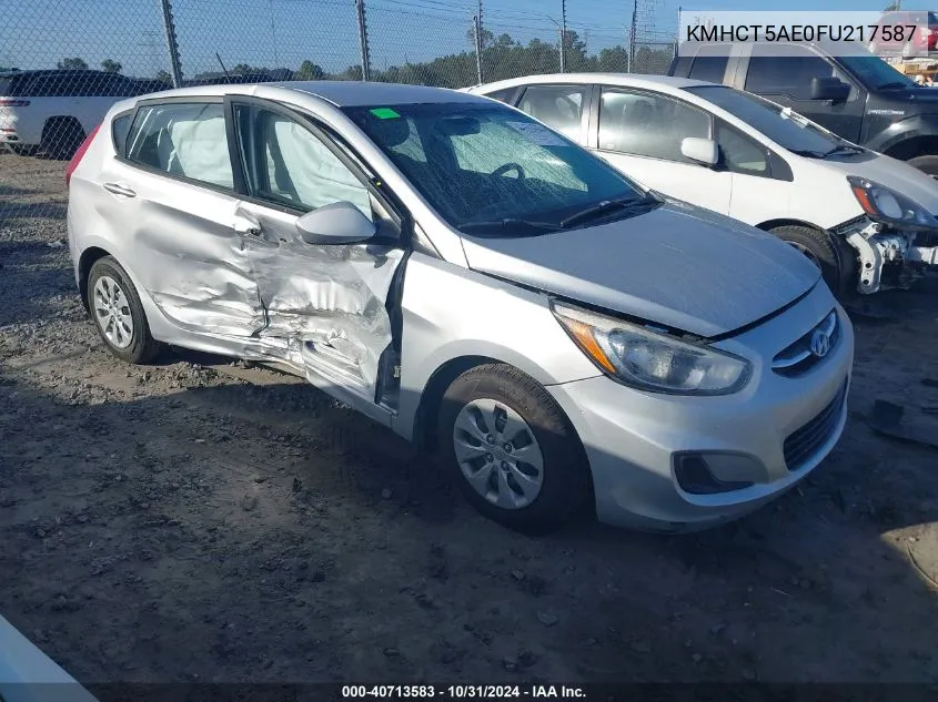 2015 Hyundai Accent Gs VIN: KMHCT5AE0FU217587 Lot: 40713583