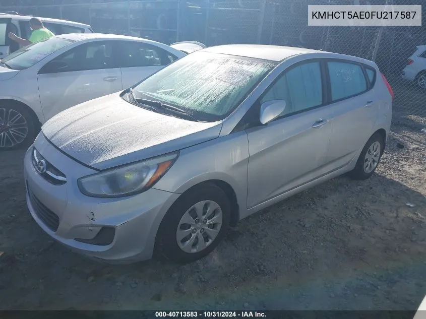 2015 Hyundai Accent Gs VIN: KMHCT5AE0FU217587 Lot: 40713583