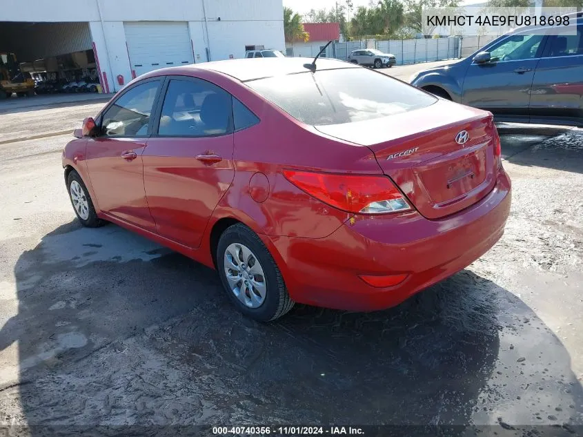 2015 Hyundai Accent Gls VIN: KMHCT4AE9FU818698 Lot: 40740356