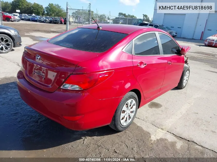 2015 Hyundai Accent Gls VIN: KMHCT4AE9FU818698 Lot: 40740356