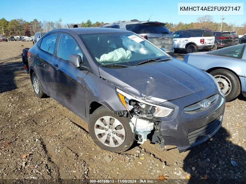 2015 Hyundai Accent Gls VIN: KMHCT4AE2FU927147 Lot: 40750913