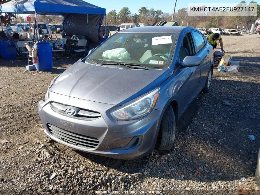 2015 Hyundai Accent Gls VIN: KMHCT4AE2FU927147 Lot: 40750913