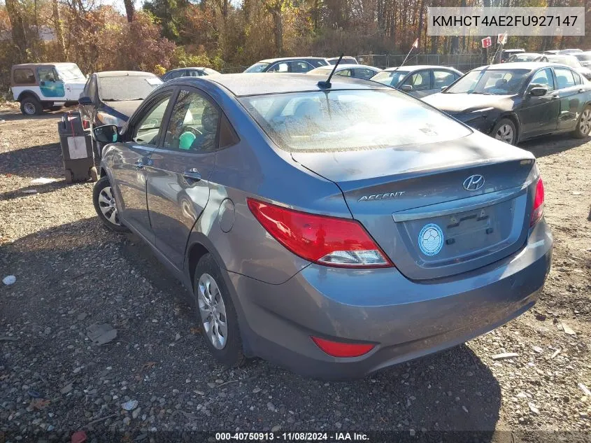 2015 Hyundai Accent Gls VIN: KMHCT4AE2FU927147 Lot: 40750913