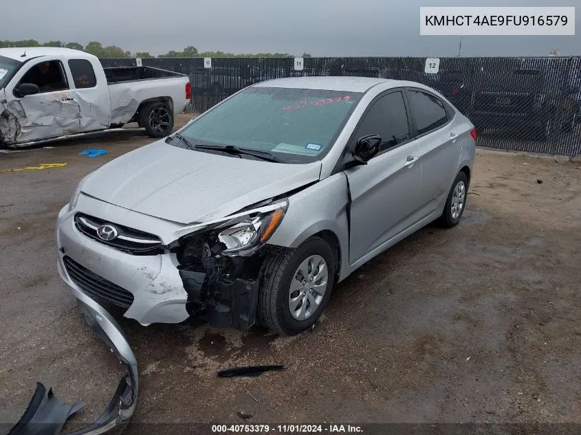 2015 Hyundai Accent Gls VIN: KMHCT4AE9FU916579 Lot: 40753379