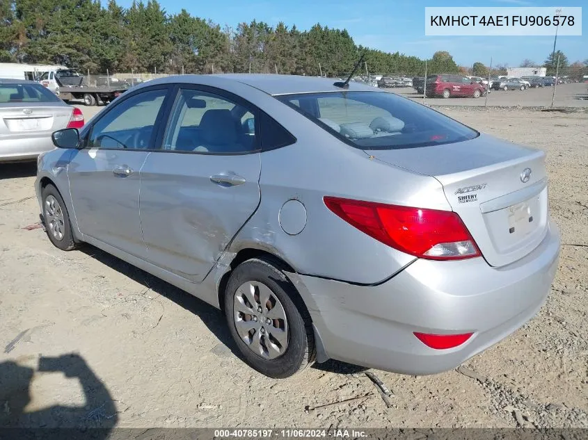 2015 Hyundai Accent Gls VIN: KMHCT4AE1FU906578 Lot: 40785197