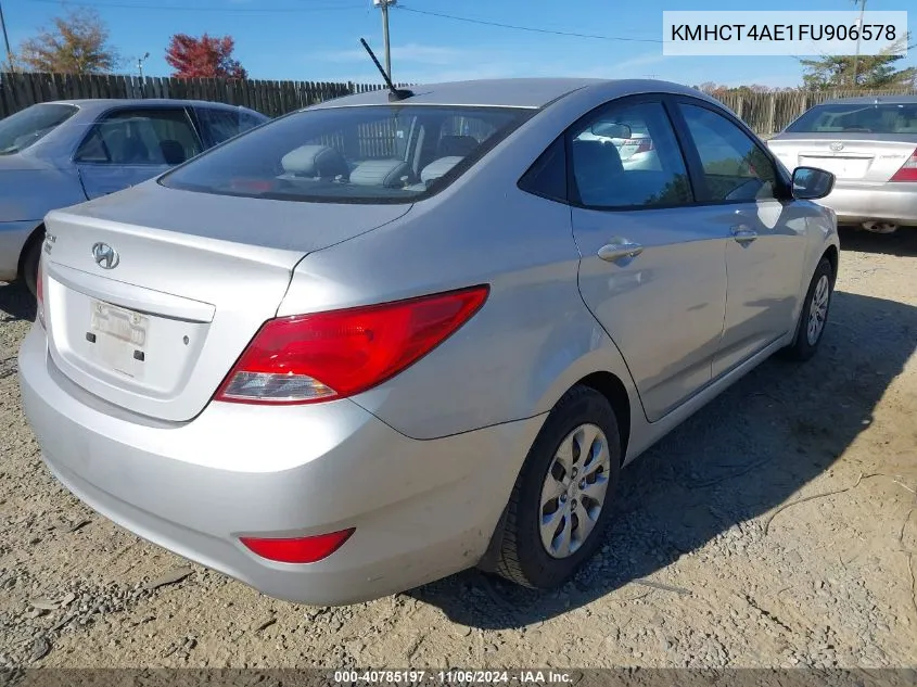 2015 Hyundai Accent Gls VIN: KMHCT4AE1FU906578 Lot: 40785197