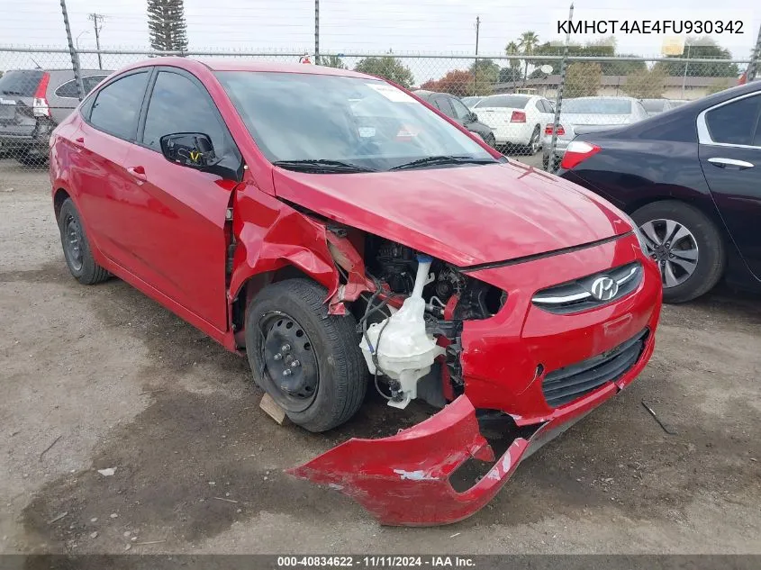 2015 Hyundai Accent Gls VIN: KMHCT4AE4FU930342 Lot: 40834622