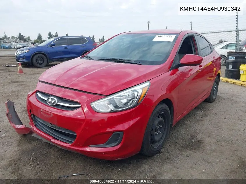 2015 Hyundai Accent Gls VIN: KMHCT4AE4FU930342 Lot: 40834622