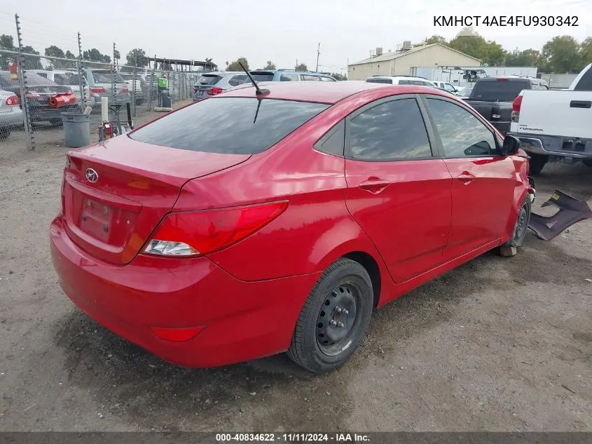 2015 Hyundai Accent Gls VIN: KMHCT4AE4FU930342 Lot: 40834622