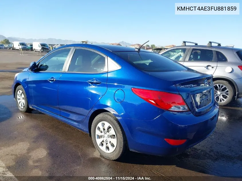 2015 Hyundai Accent Gls VIN: KMHCT4AE3FU881859 Lot: 40862504