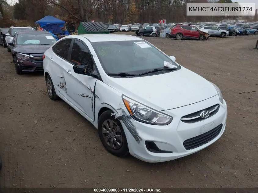 2015 Hyundai Accent Gls VIN: KMHCT4AE3FU891274 Lot: 40899863