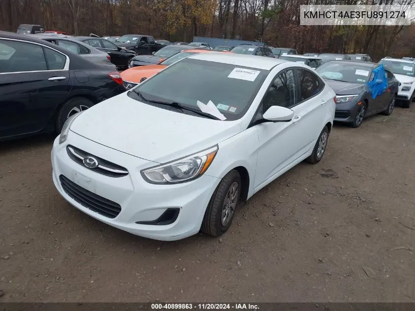 2015 Hyundai Accent Gls VIN: KMHCT4AE3FU891274 Lot: 40899863