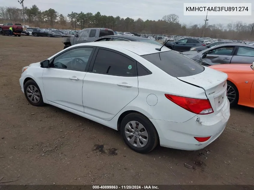 2015 Hyundai Accent Gls VIN: KMHCT4AE3FU891274 Lot: 40899863