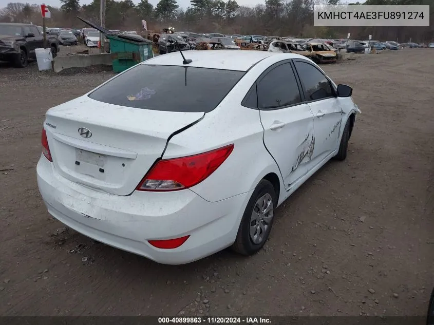 2015 Hyundai Accent Gls VIN: KMHCT4AE3FU891274 Lot: 40899863