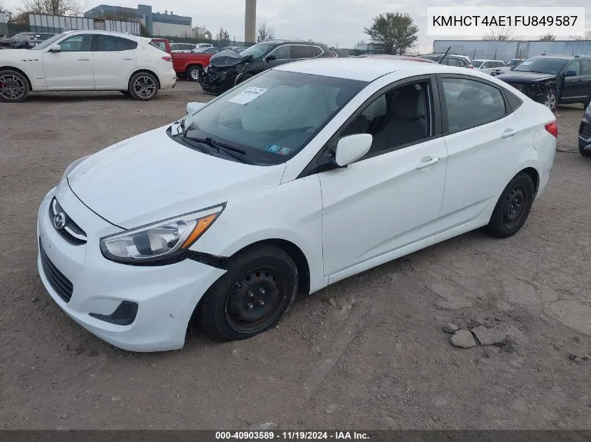 2015 Hyundai Accent Gls VIN: KMHCT4AE1FU849587 Lot: 40903589