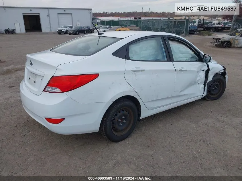 2015 Hyundai Accent Gls VIN: KMHCT4AE1FU849587 Lot: 40903589