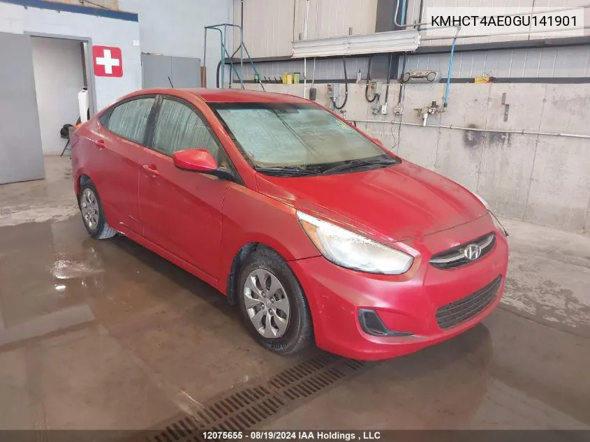 2016 Hyundai Accent Gl VIN: KMHCT4AE0GU141901 Lot: 12075655