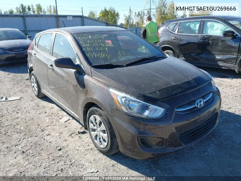 2016 Hyundai Accent VIN: KMHCT5AE1GU269666 Lot: 12095804