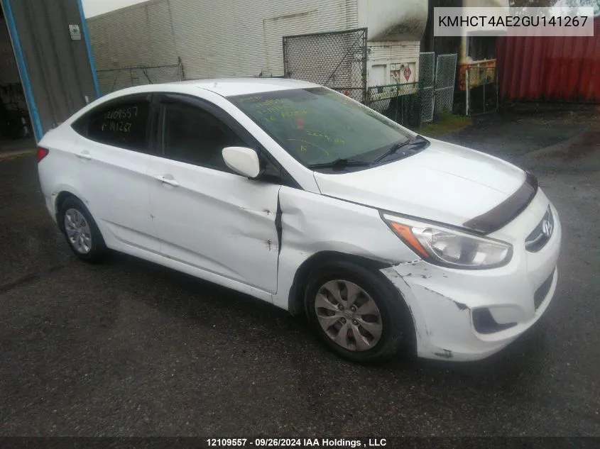 2016 Hyundai Accent Gl VIN: KMHCT4AE2GU141267 Lot: 12109557