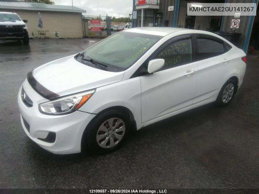 2016 Hyundai Accent Gl VIN: KMHCT4AE2GU141267 Lot: 12109557