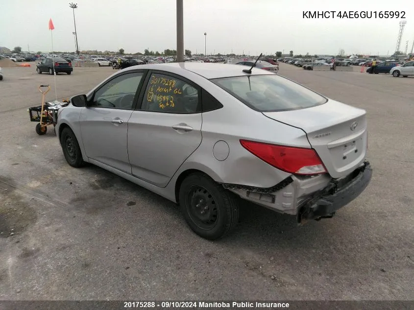 KMHCT4AE6GU165992 2016 Hyundai Accent Gl