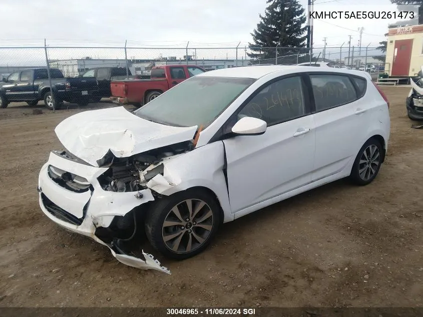 2016 Hyundai Accent Se VIN: KMHCT5AE5GU261473 Lot: 30046965