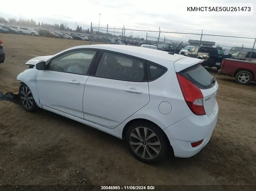 2016 Hyundai Accent Se VIN: KMHCT5AE5GU261473 Lot: 30046965