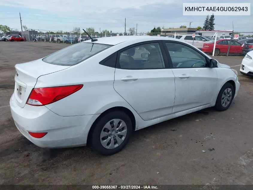 KMHCT4AE4GU062943 2016 Hyundai Accent Se