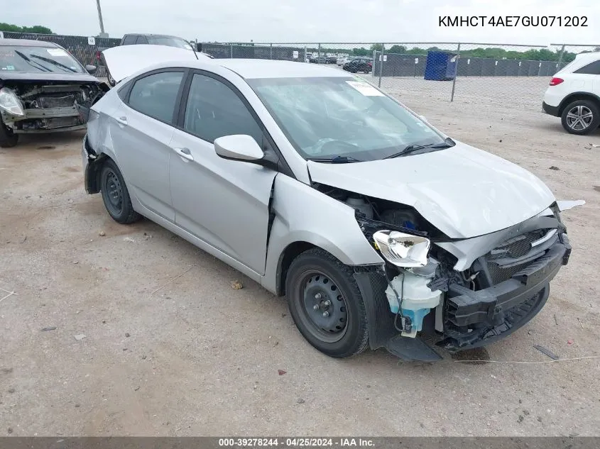 2016 Hyundai Accent Se VIN: KMHCT4AE7GU071202 Lot: 39278244